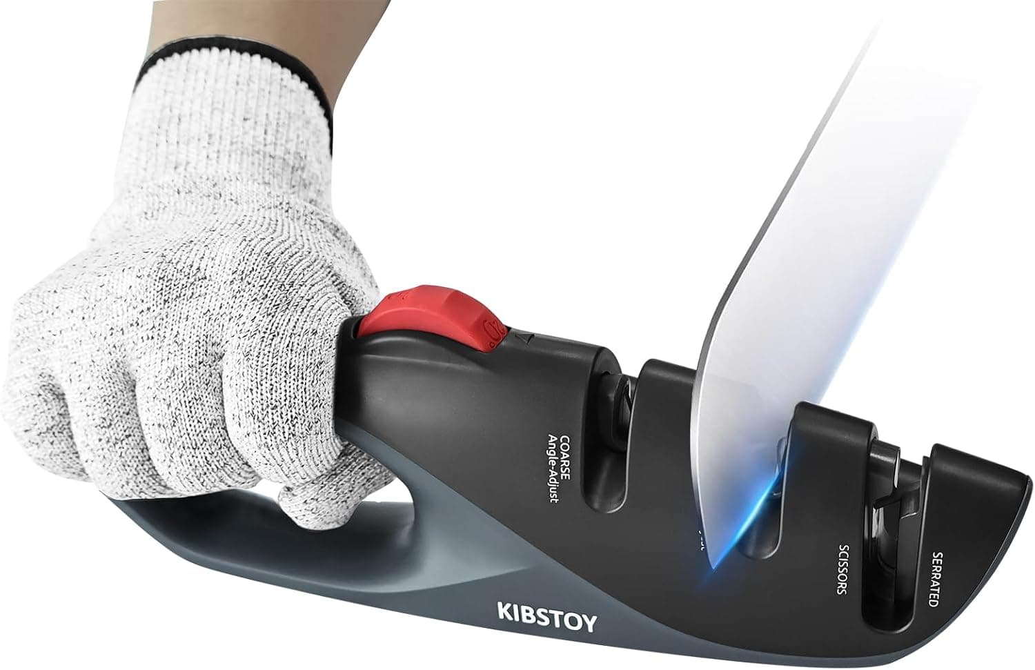 Knife Sharpener, 6 Adjustable Sharpening Angle, Coarse & Fine Knife Sharpener Tool, Handheld Manual Knives Sharpener for Precision Kitchen Knives, Scissors, Pocket