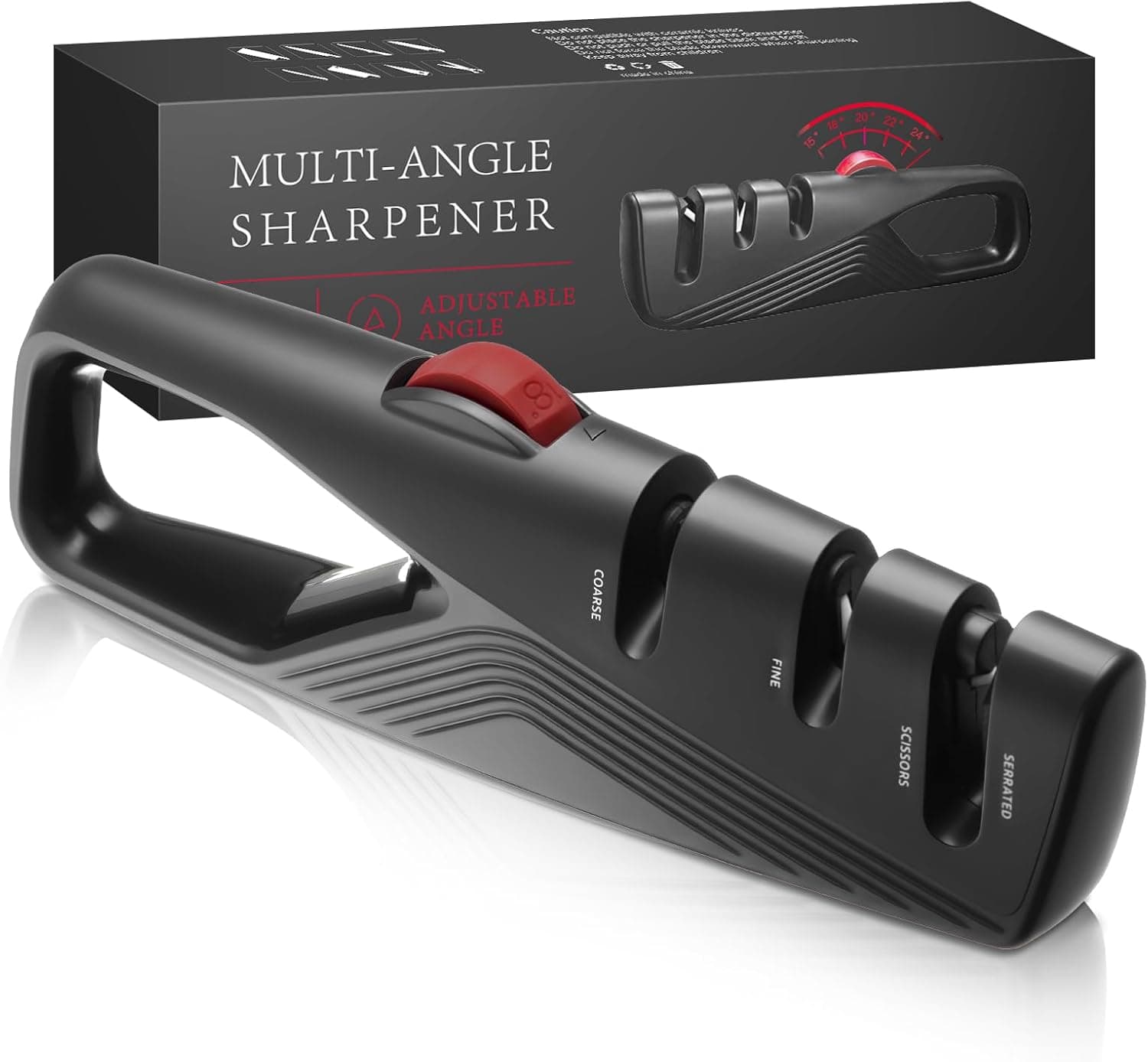 5 Precision Adjust Knife Sharpener- 3-Stage Premium Kitchen Knife Sharpener to Repair, Restore & Polish Blades