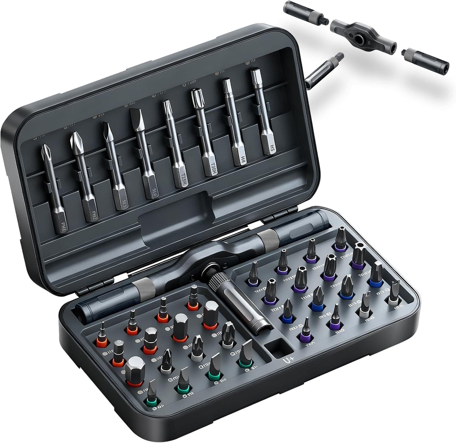 42 in 1 Magnetic Screwdriver Set, DIY Ratchet Screwdriver Set, Multi Bit Screw Drive with Storage Case, Portable Compact Repair Tool Kit for Christmas Gifts, Furniture, Computer, Bicycle