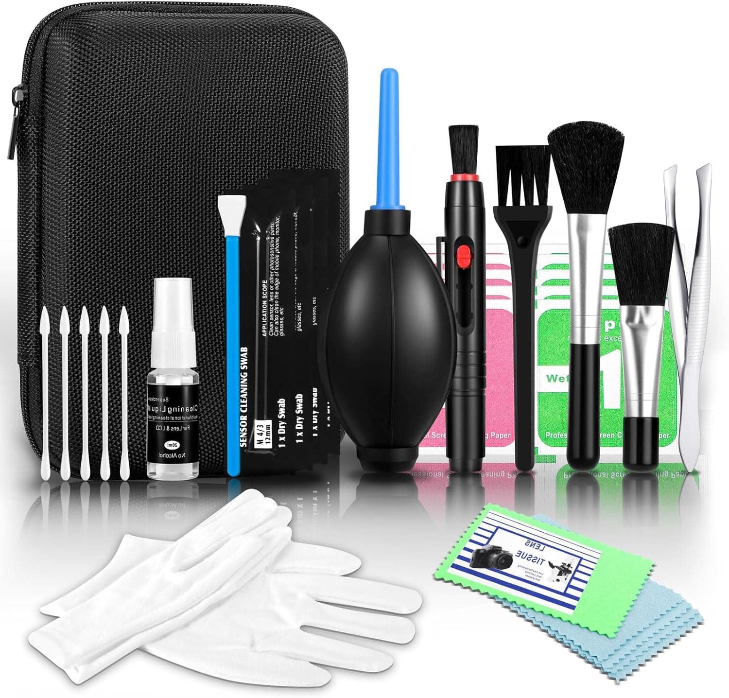 Camera Cleaning kit - Professional Camera Lens Cleaning Kit,Complete DSLR & Mirrorless Camera Sensor Cleaning Set Kit with Lens Pen, Blower, Brush, and Solution for Photography Essentials