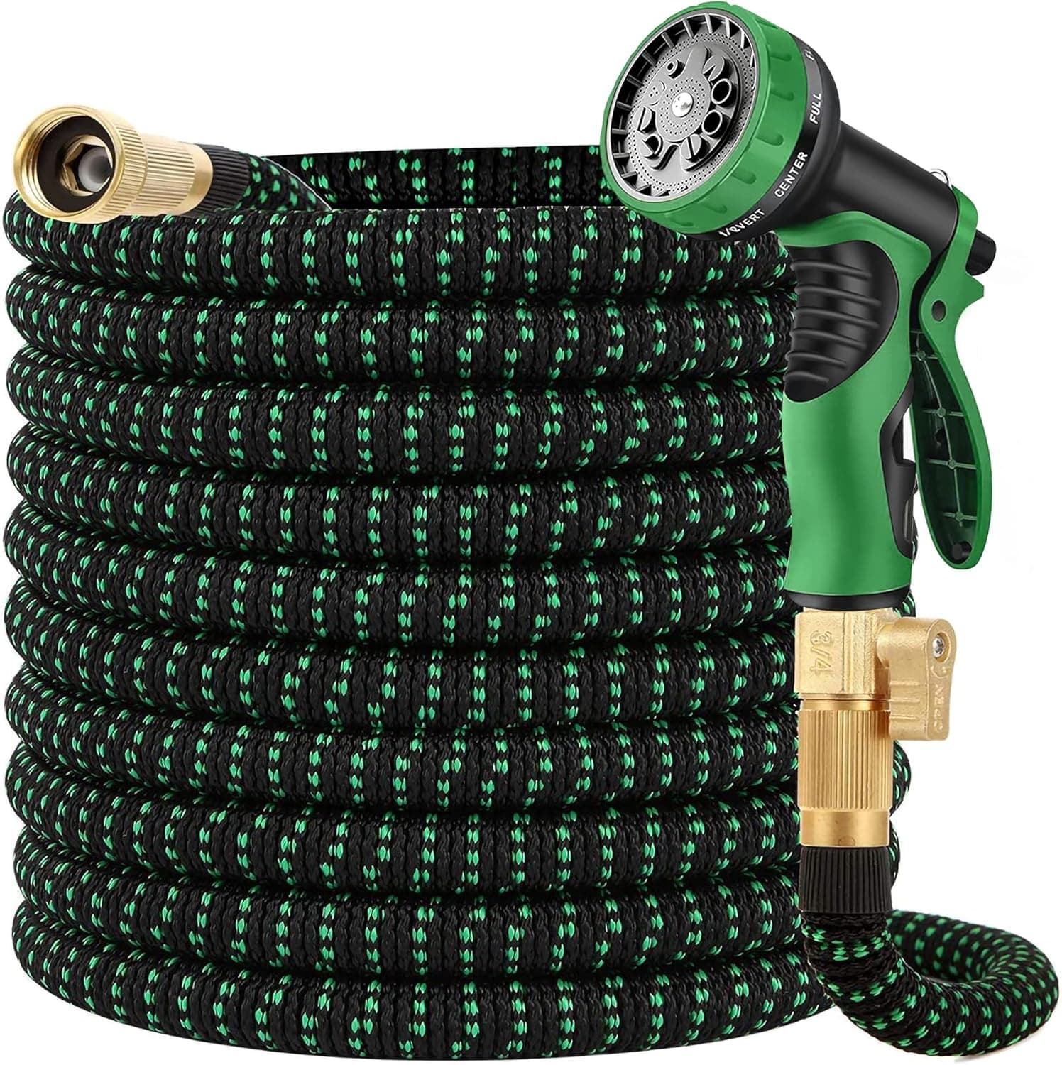 50 FT Garden Expandable Hoses - New Upgrated 2025 Flexible Water Hose - Kink-less Car Wash Pipes with Solid Brass Connector, Leakproof Lightweight Expanding Hoses for Yard,Pet